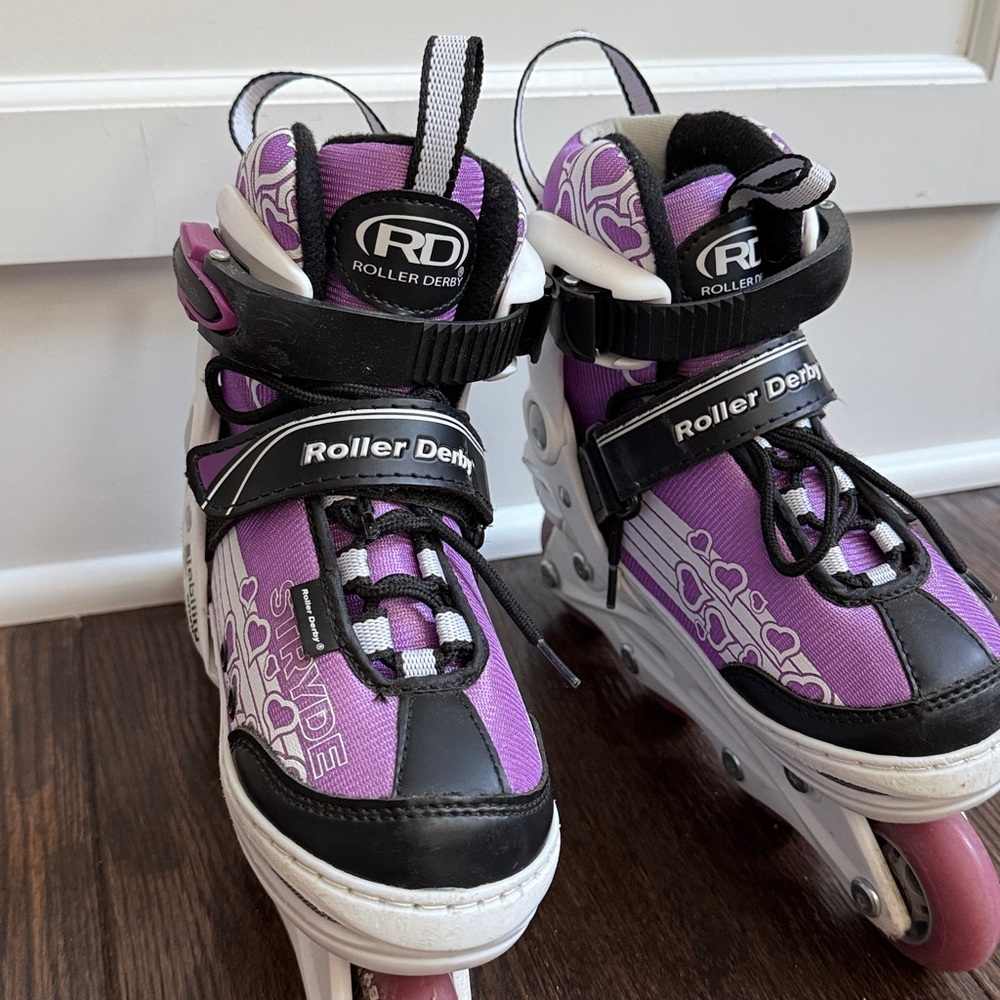 Roller Derby Stryde Purple and White Rollerblades adjustable size 11-1 w pads - Picture 5 of 12